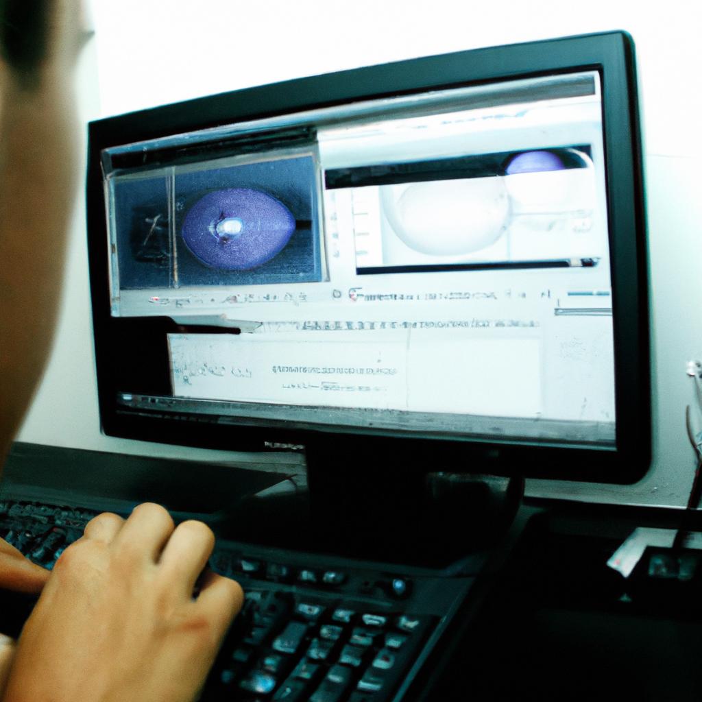 Person using computer for analysis